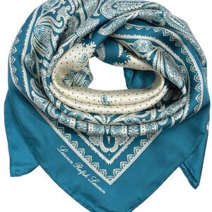 Lauren Ralph Lauren Blue and Cream Paisley Wrap